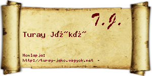 Turay Jákó névjegykártya